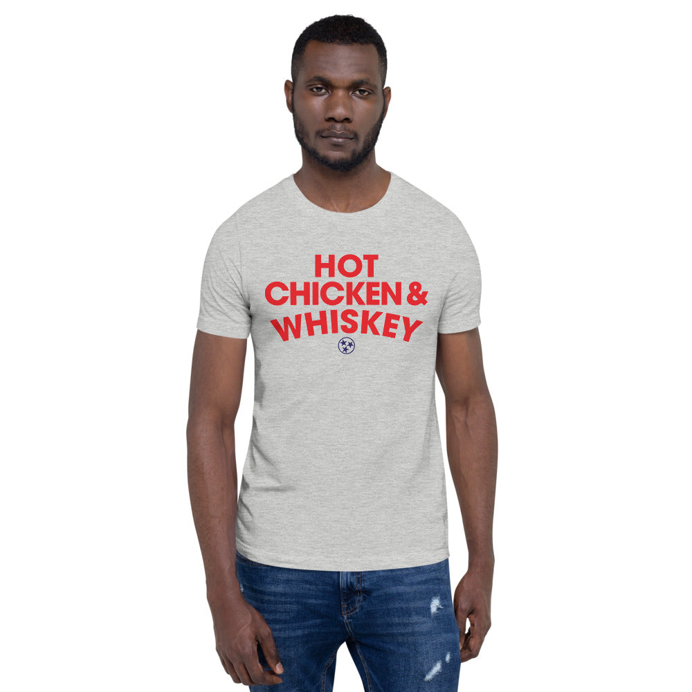 Nashville Hot Chicken and Whiskey Short-Sleeve Unisex T-Shirt