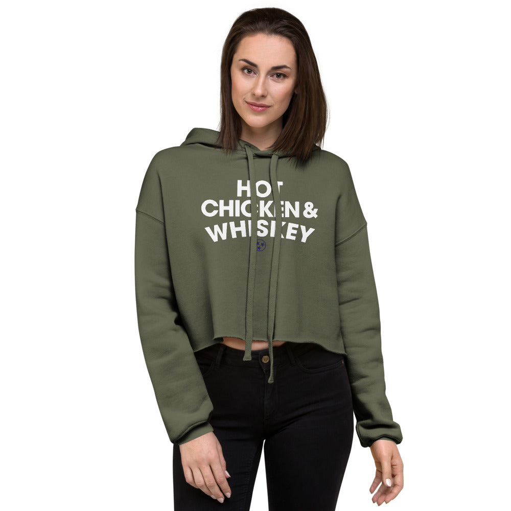 Nashville Hot Chicken & Whiskey Crop Hoodie